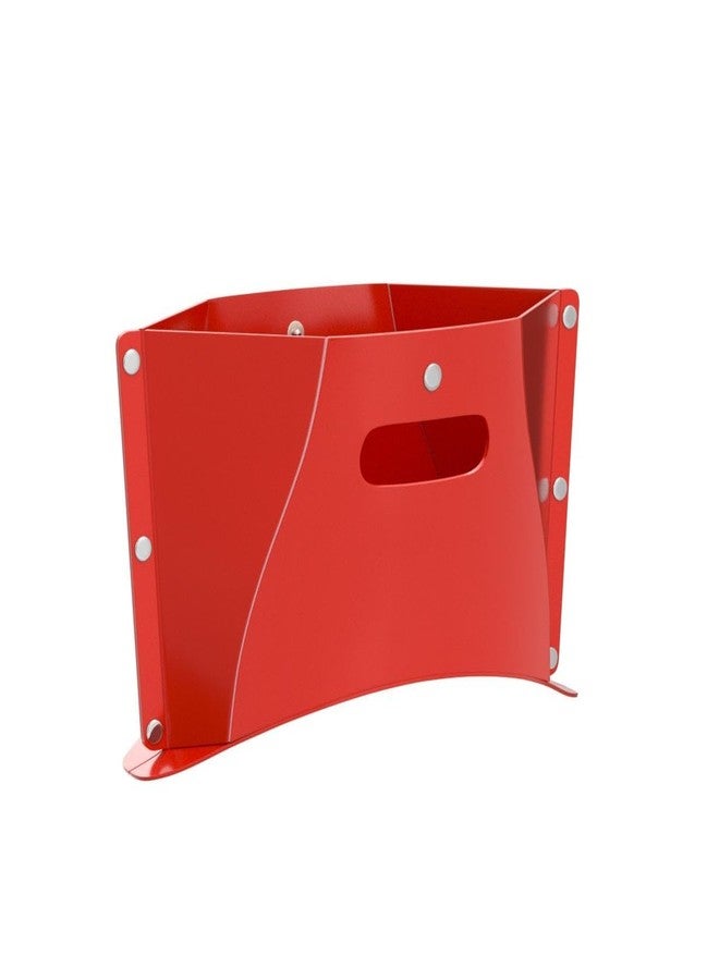 koofull Folding Portable Camping Hiking Stool, Lightweight Collapsable Foldable Chair for Travel Gathering BBQ Subway Library Backpacking Outdoor Ultralight Mini (Red) - Image 4