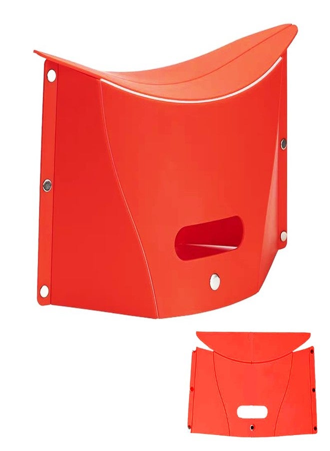 koofull Folding Portable Camping Hiking Stool, Lightweight Collapsable Foldable Chair for Travel Gathering BBQ Subway Library Backpacking Outdoor Ultralight Mini (Red) - Image 1