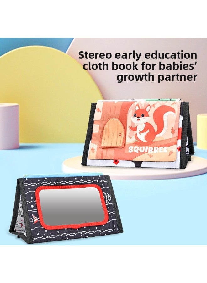 Baby Early Childhood Education Black And White Desk Calendar 0-12 Months Baby Head Up Training Tear Cloth Book Ha Ha Mirror Toy-Colour:Forest Monkey  - Image 2