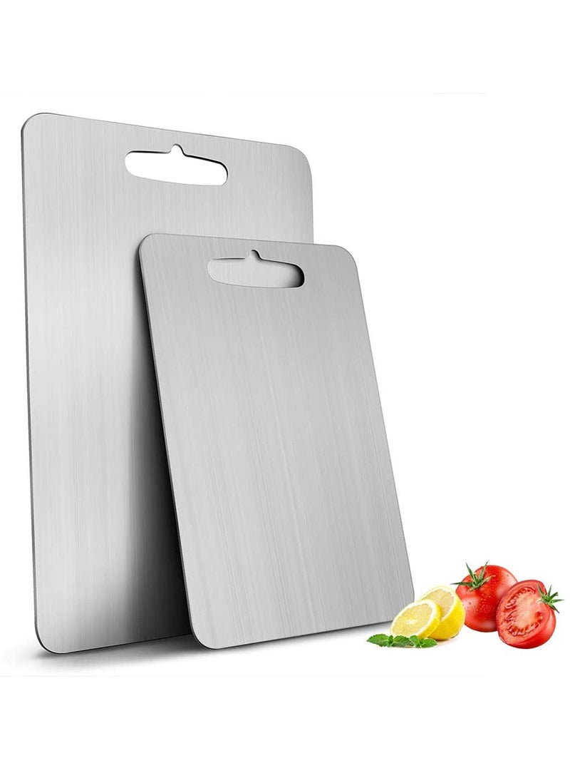 SYOSI Cutting Board Chopping Board Cutting Block Mincing Mat Thick Stainless Steel Heavy Duty Non-Slip - Image 1
