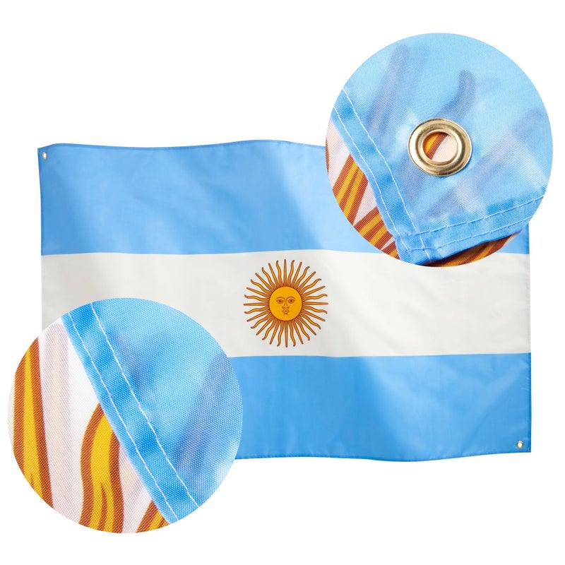 Runesol Argentina National Flag 3 x 5, 91 x 152 cm, Argentina Banner, 4 Eyelets, Brass Eyelet in Each Corner, World Cup, Argentina Supporter, Premium Flags, Waterproof, Indoor, Outdoor - Image 4