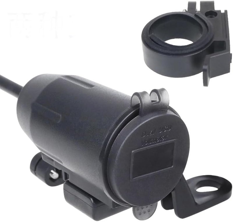 Blue Fast Charging Adapter Motorcycle USB Charger Double Port Handlebar Phone Charger - Image 2