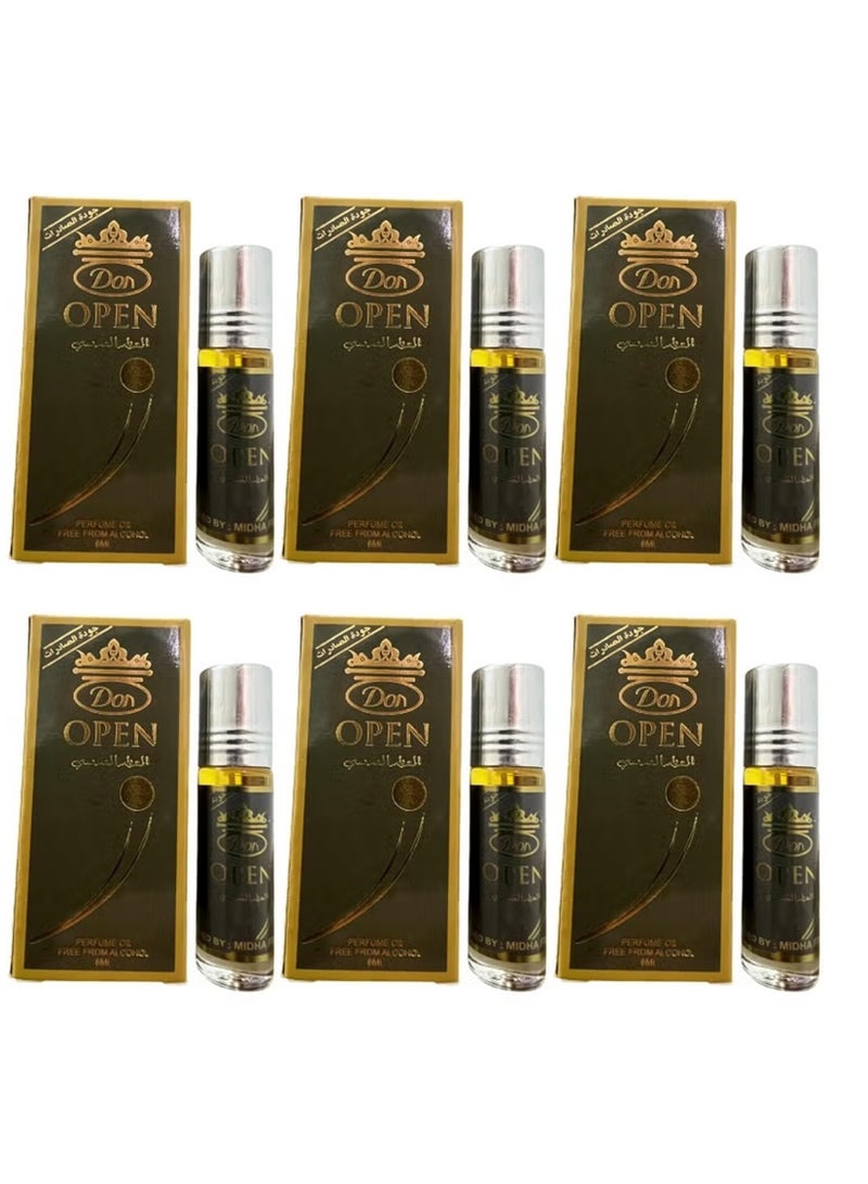 don Open French Fragrance Roll On Perfume 6ml (Pack of 6) - Image 1