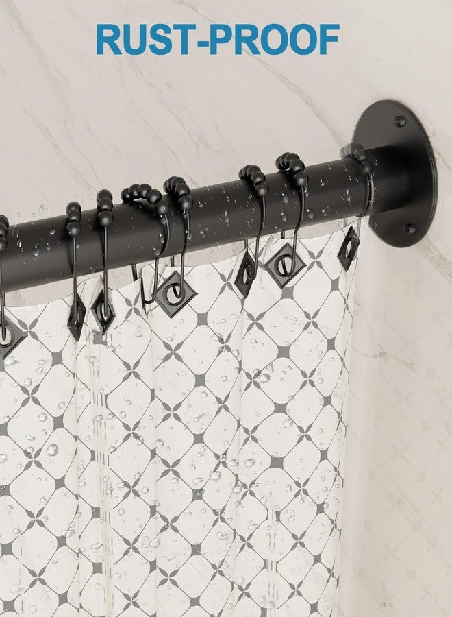 Supforce Curved Shower Curtain Rod, L Shaped Corner Shower Rod [24"-37"] x [24"-37"] Adjustable, Stainless Steel 90 Degree Angled Shower Curtain Rod with 12 Hooks & Ceiling Support, No Sagging - Image 5