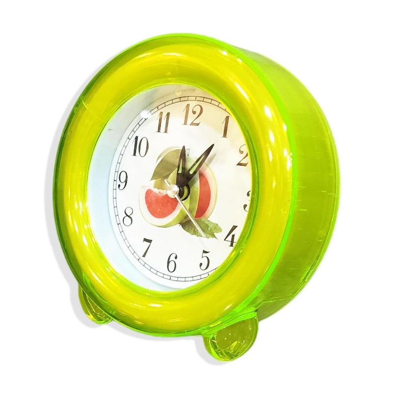Lemon Tree Analog Table Clock Battery Powered for Home Office Alarm Clock Ideal for Student Kids Bedroom Travel Kitchen Bedside Desktop High Volume Bedside Alarm for Office Green - Image 2