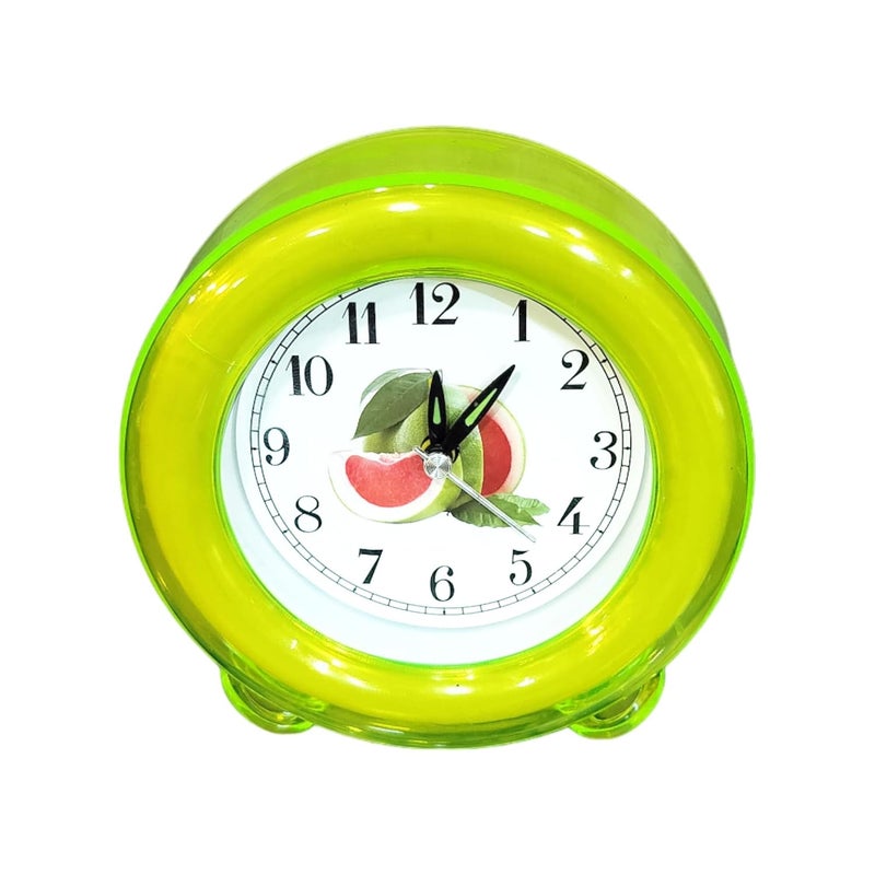Lemon Tree Analog Table Clock Battery Powered for Home Office Alarm Clock Ideal for Student Kids Bedroom Travel Kitchen Bedside Desktop High Volume Bedside Alarm for Office Green - Image 1