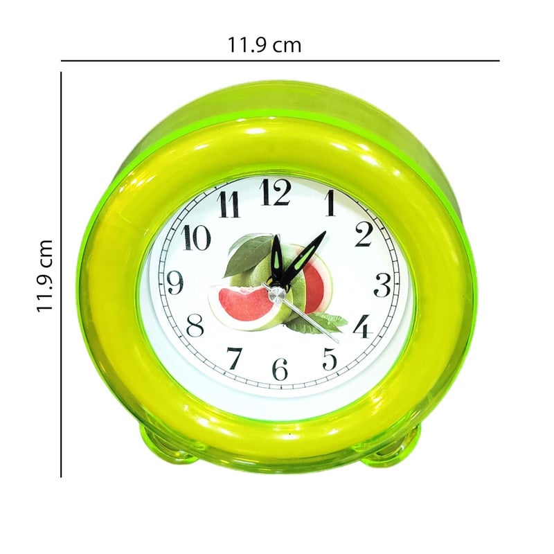 Lemon Tree Analog Table Clock Battery Powered for Home Office Alarm Clock Ideal for Student Kids Bedroom Travel Kitchen Bedside Desktop High Volume Bedside Alarm for Office Green - Image 3