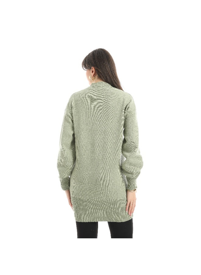 سيزار بلوفر صوف حريمي برقبة دائرية ومزود بتطريز علي الصدر - Image 2