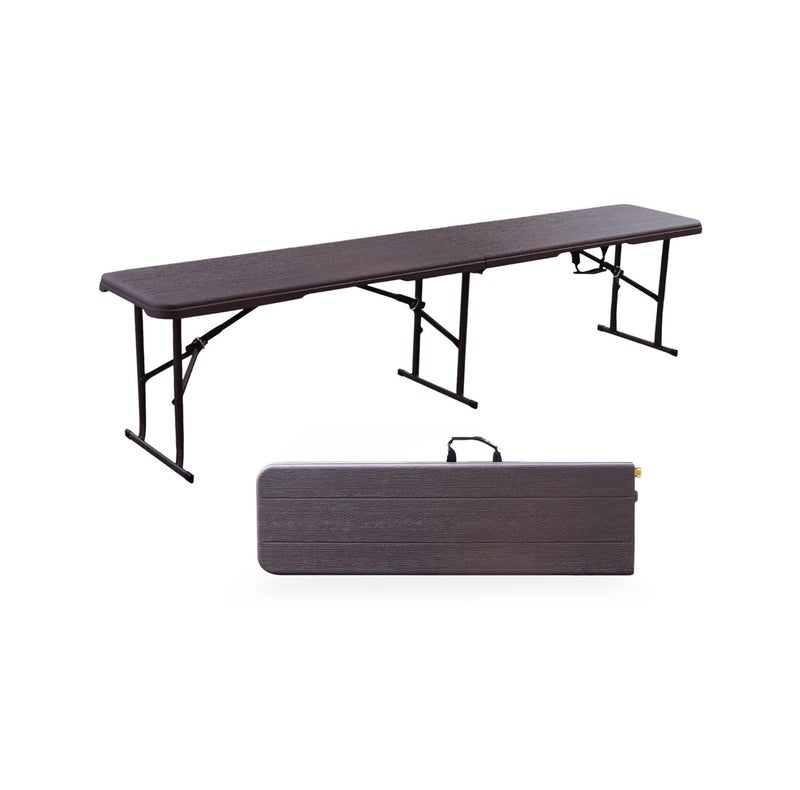 SunBoat Commerce HDPE Wood-Grain Folding Bench - 183cm Portable Seating (400kg Capacity) - Image 1