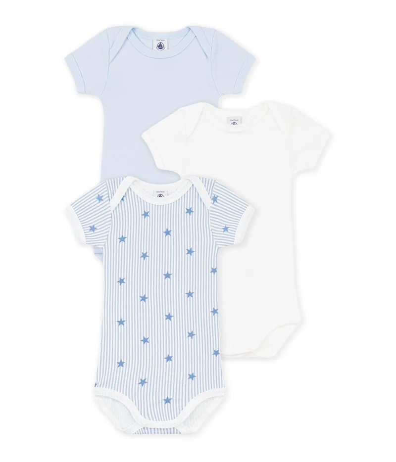 بيتي باتو Pack Of Short-Sleeved Star Print Cotton Bodies For Babies