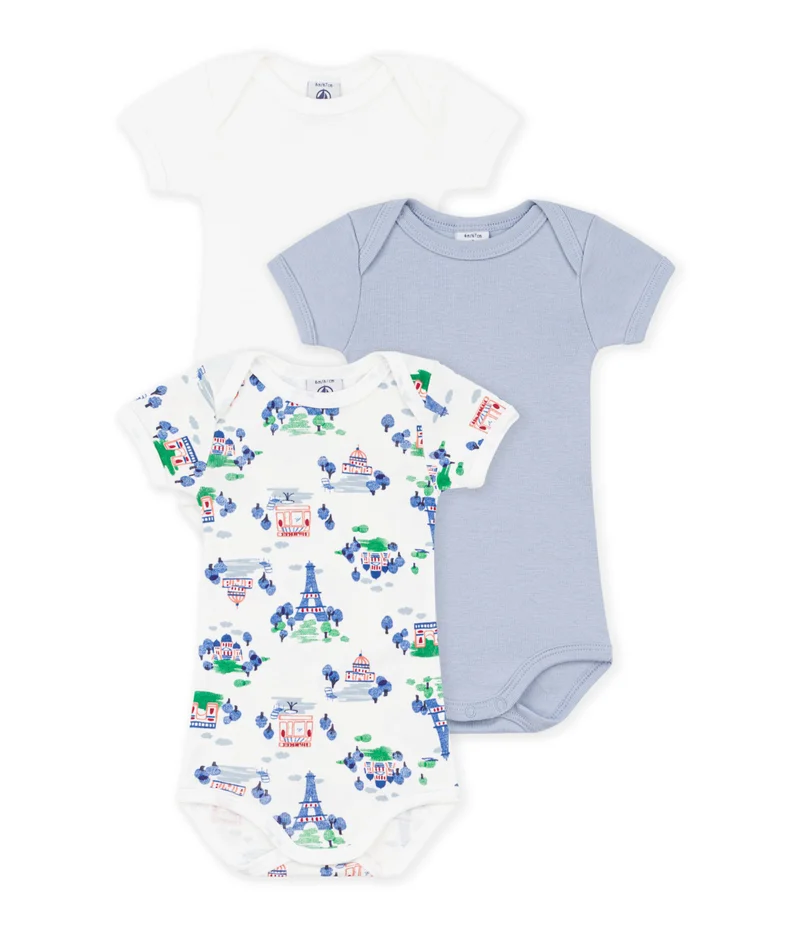 بيتي باتو Pack Of Short-Sleeved Star Print Cotton Bodies For Babies