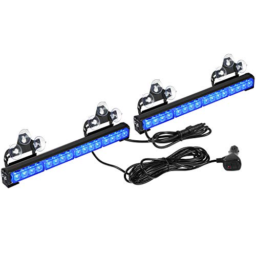 ASPL شريط ضوء التحذير الطارئ LED المتلألئ ASPL 2x16.8 بوصة 32LED 26 نمط وميض أضواء تحذير السلامة الداخلية (أزرق) - Image 1