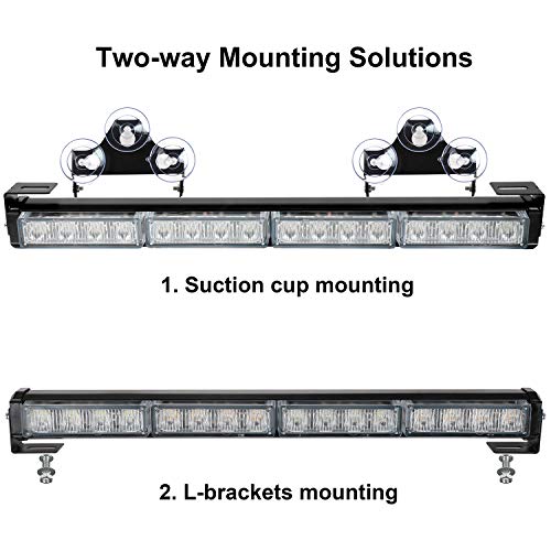 ASPL شريط ضوء التحذير الطارئ LED المتلألئ ASPL 2x16.8 بوصة 32LED 26 نمط وميض أضواء تحذير السلامة الداخلية (أزرق) - Image 5