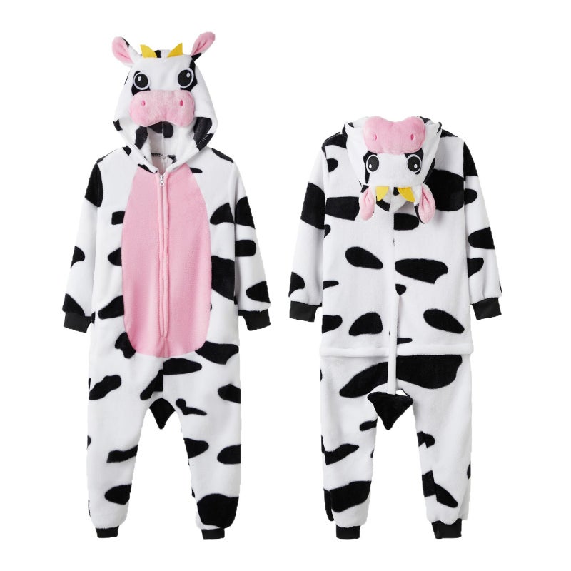 Cartoon One-Part Home Clothes New Cow Series Flannel Warm Can Be Worn Outside - Image 4
