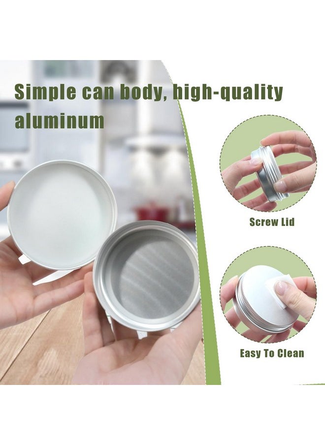 Liyar - LIYAR 2 oz Tins 48 Pack Aluminum Tin Cans with Lids Salve Tins Round Candle Travel Tins Empty Tin Containers with Lids and Labels for Spices,Salves, Lotion Bars, Beard Balms and Candles(Silver) - Image 1