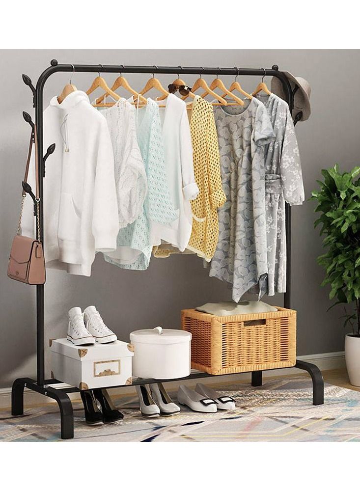 Clothes Rack, Clothing Garment Rack Metal Double Rail Hanging Clothes Storage Shelf for Boxes Shoes Boots Commercial Grade Multi-Purpose Entryway Shelving Unit for Home Office Bedroom  - Image 2