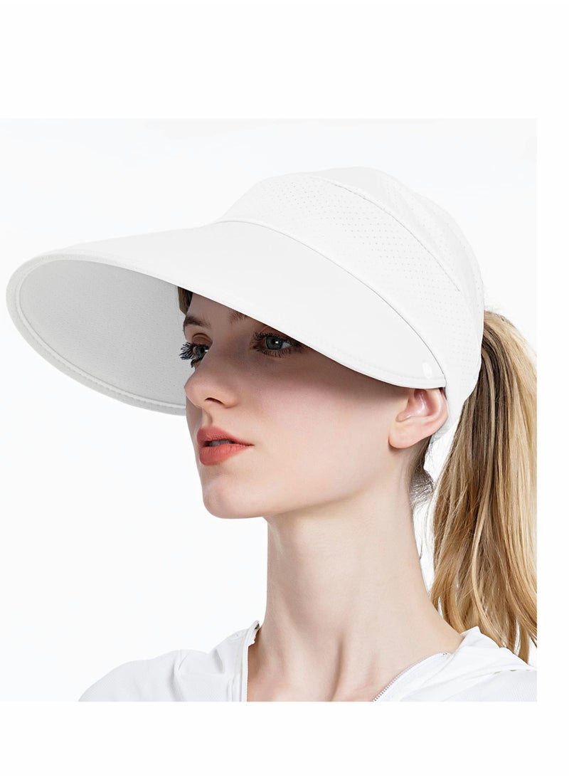 KASTWAVE Fishing Hat, Sun Visors UV Protection Ice Cooling Hats Ponytail Hole with Detachable Neck Flap for Men Women  - Image 2