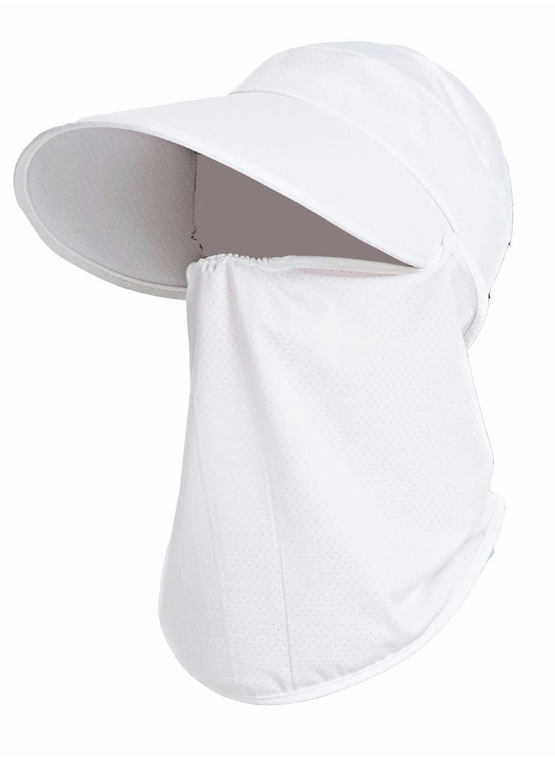 KASTWAVE Fishing Hat, Sun Visors UV Protection Ice Cooling Hats Ponytail Hole with Detachable Neck Flap for Men Women  - Image 1
