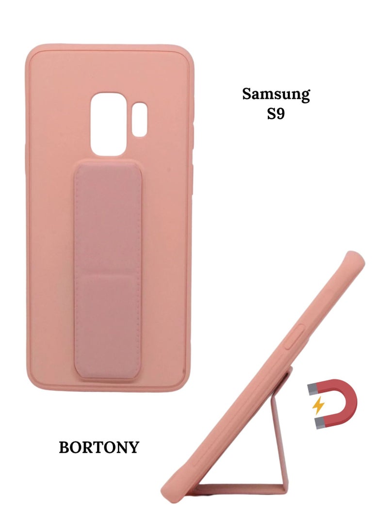 BORTONY Galaxy S9 Case Fully Covered With Adjustable Finger Grip Holder+Mobile Stand Shockproof Anti Scratch Protective Case Cover For Samsung Galaxy S9 - Image 1
