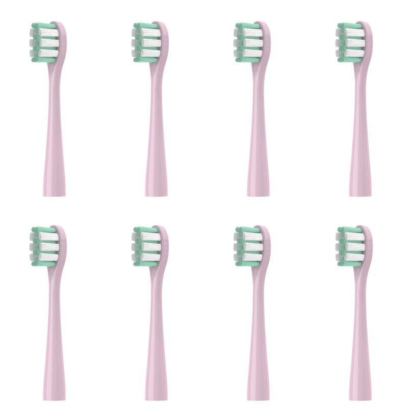 Showsee Replacement Electric Toothbrush Heads, Soft Bristles for ShowSee D1/d2/d3, 8 Pack, Pink - Image 1