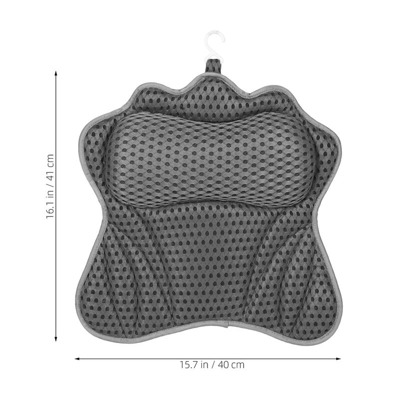 Ergonomic Bathtub Spa Pillow for Neck Head and Back Support with 6 Suction Cups Soft Pattern Material - Image 3