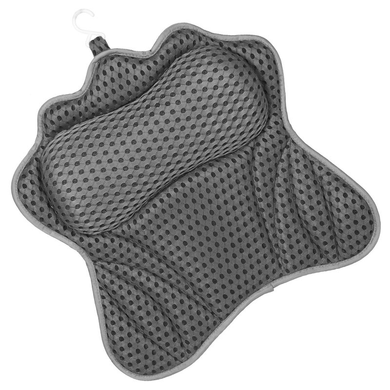 Ergonomic Bathtub Spa Pillow for Neck Head and Back Support with 6 Suction Cups Soft Pattern Material - Image 2