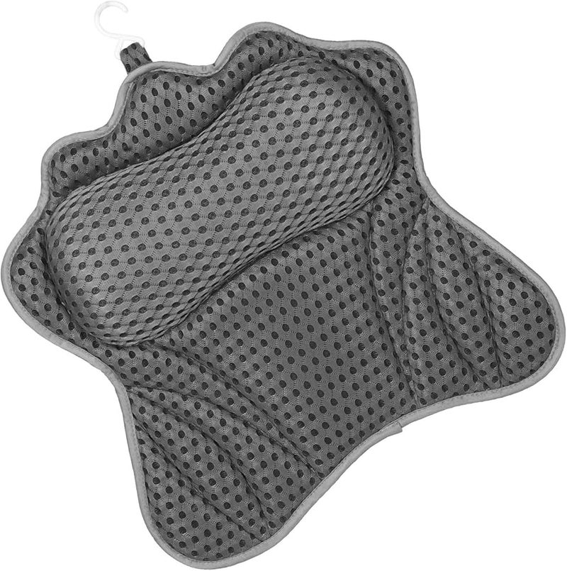 Ergonomic Bathtub Spa Pillow for Neck Head and Back Support with 6 Suction Cups Soft Pattern Material - Image 1