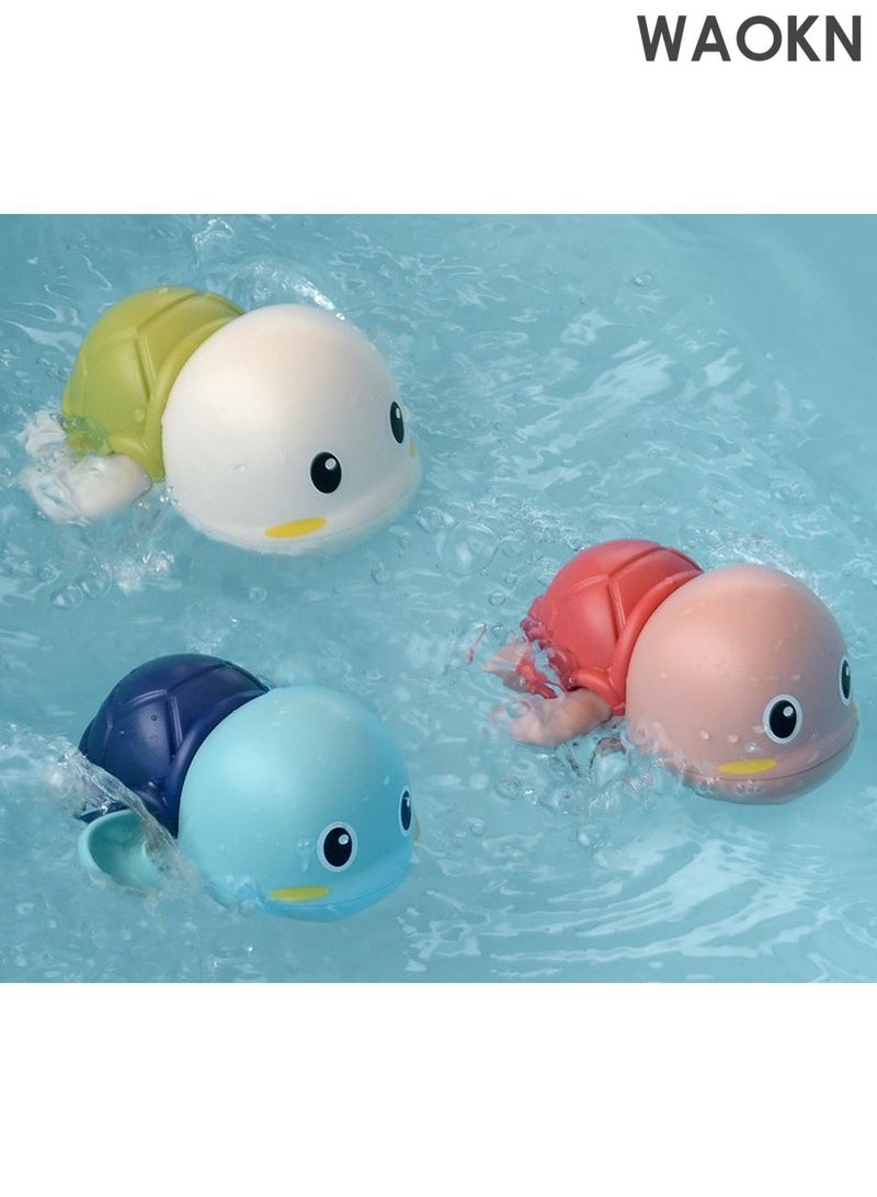 دبليو أيه أو كي أن ألعاب استحمام، عبوة من 6 قطع، ألعاب استحمام على شكل سلحفاة سباحة لطيفة للأطفال من عمر سنة إلى 3 سنوات، بطة صفراء واحدة، دولفينان، سلحفاتان، سلطعون واحد، ألعاب عائمة تعمل باللف للأولاد والبنات بعمر سنة واحدة، ألعاب مائية لحوض استحمام حديثي الولادة، ألعاب حمام للأطفال في مرحلة ما قبل المدرسة. - Image 4