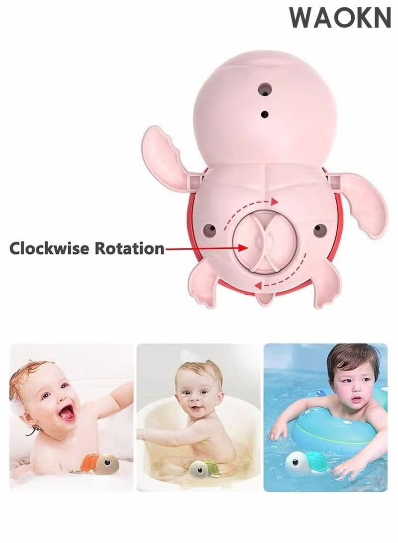 دبليو أيه أو كي أن ألعاب استحمام، عبوة من 6 قطع، ألعاب استحمام على شكل سلحفاة سباحة لطيفة للأطفال من عمر سنة إلى 3 سنوات، بطة صفراء واحدة، دولفينان، سلحفاتان، سلطعون واحد، ألعاب عائمة تعمل باللف للأولاد والبنات بعمر سنة واحدة، ألعاب مائية لحوض استحمام حديثي الولادة، ألعاب حمام للأطفال في مرحلة ما قبل المدرسة. - Image 2
