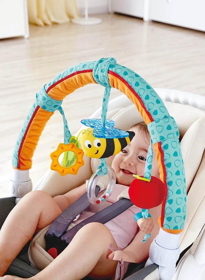 هيب Hape Garden Friends Play Arch| Infant Crib Play Set Hanging Toys, Stroller and Car Seat Pram Toy Suitable for Children 0-5 Month Old