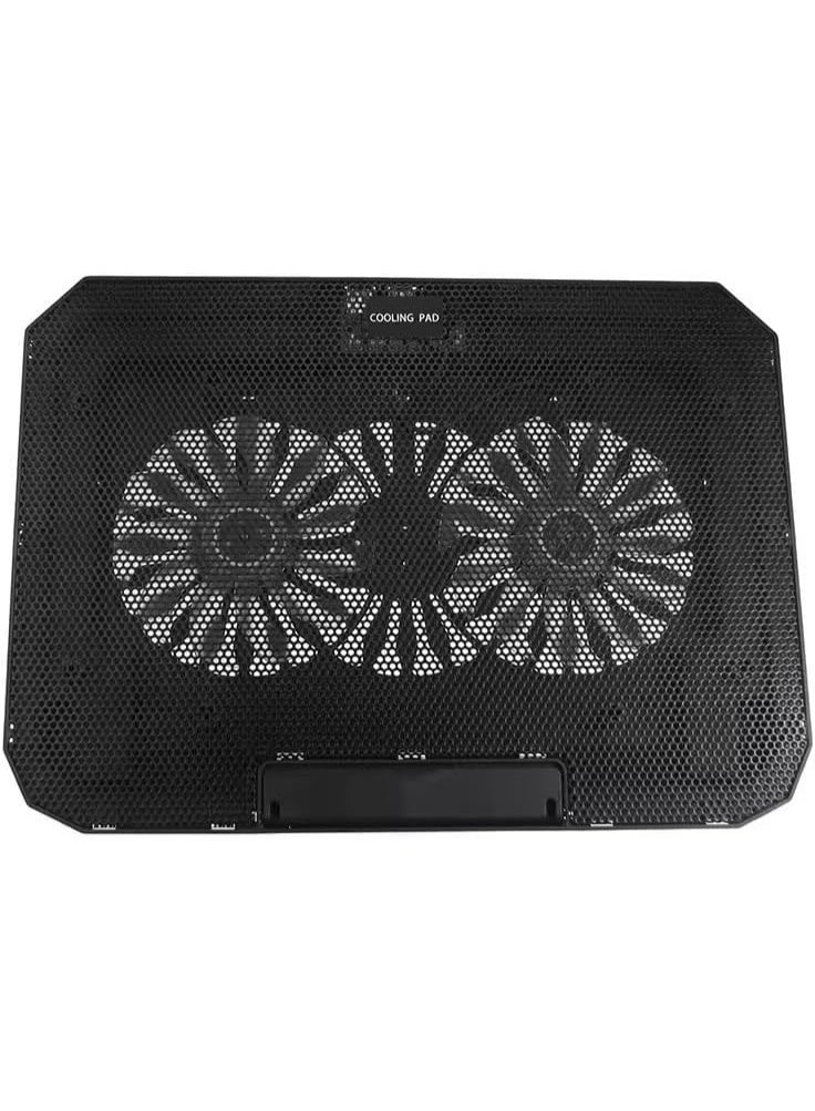 Gaming laptop cooler with 2 large fans and RGB lighting - Height adjustable stand - Compatible with all laptop sizes - Image 1