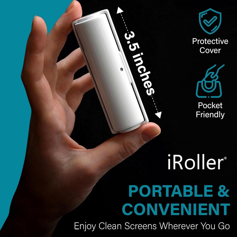 iRoller iPad Screen Cleaner by - Pack of 3 - No Need for Spray or Wipes, Liquid Free - Reusable & Washable -Portable Phone Screen Cleaner for Touchscreen- Ideal for Smartphone, Macbook, Monitor - 3.5" - Image 4