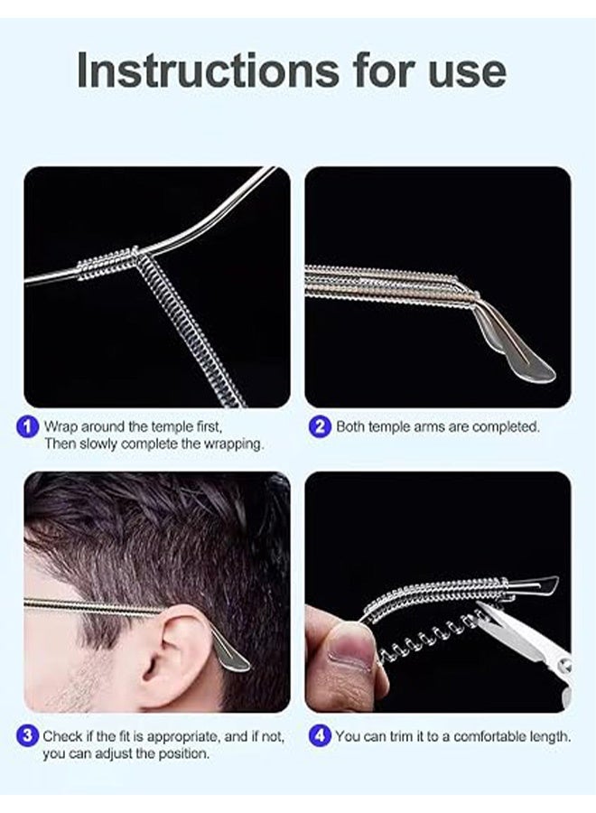 Quantum 20 Pcs Clear Soft Silicone Eyeglasses Ear Cushion with a Storage Box, Anti-Slip Comfort Elastic Temple Tips Sleeve Retainer, Non Slip Eye Glass Ear Grips Temple Grips for Glasses Sunglasses Eyewear Accessories - Image 3
