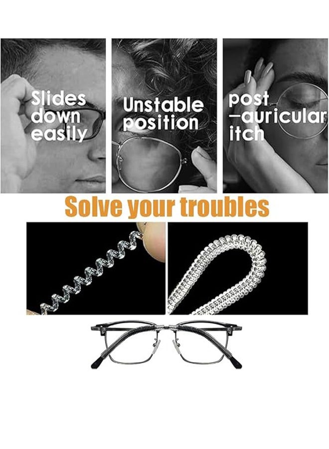 Quantum 20 Pcs Clear Soft Silicone Eyeglasses Ear Cushion with a Storage Box, Anti-Slip Comfort Elastic Temple Tips Sleeve Retainer, Non Slip Eye Glass Ear Grips Temple Grips for Glasses Sunglasses Eyewear Accessories - Image 2