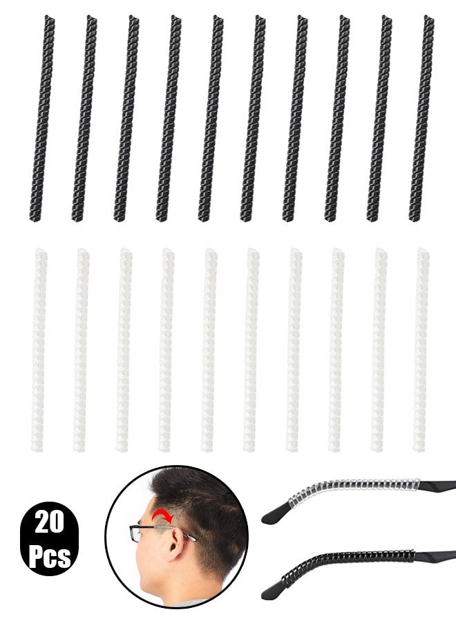 Quantum 20 Pcs Clear Soft Silicone Eyeglasses Ear Cushion with a Storage Box, Anti-Slip Comfort Elastic Temple Tips Sleeve Retainer, Non Slip Eye Glass Ear Grips Temple Grips for Glasses Sunglasses Eyewear Accessories - Image 1