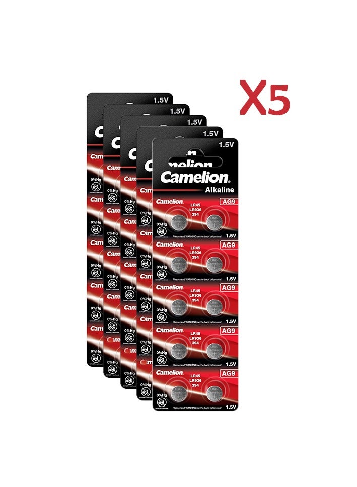 Camelion Camelion alkaline button cell batteries AG9 10 pack x5 - Image 1