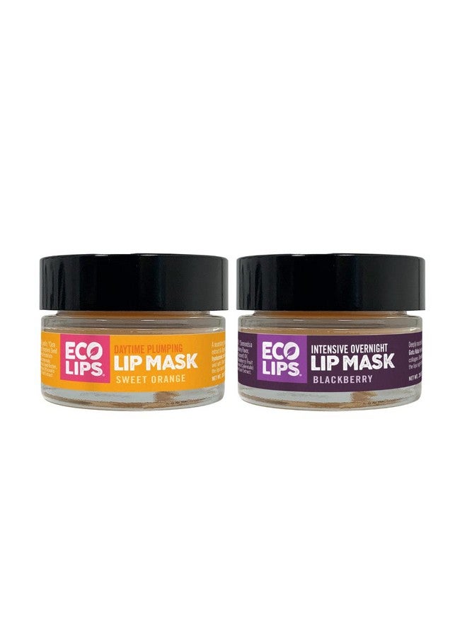Eco Lips Daily Plumping Lip Mask With Hyaluronic Acid + Overnight Intensive Lip Mask With Gotu Kola 2Pack By Eco Lips 100% Natural. Made In Usa - Image 1