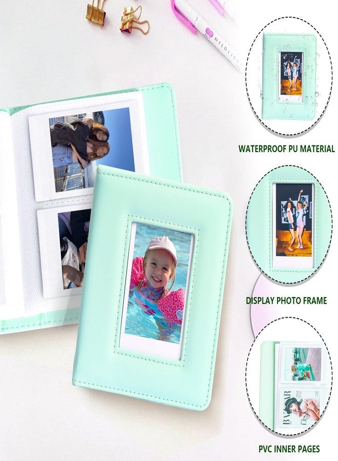 كايول ألبوم صور CAIYOULE ذو 64 جيبًا، مقاس 2.15 × 3.4 بوصة، لكاميرا Fujifilm Instax Mini الفورية ذات الفيلم مقاس 2 × 3 بوصة، متوافق مع Fuji Mini Evo/12/11/99/90/7+/ وLiPlay Link3 لألبوم الكاميرا الصغيرة (أخضر) - Image 3