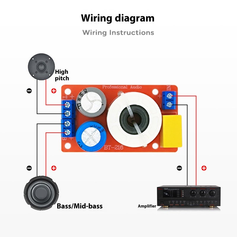 شبكة تقاطع HiFi لفصل التردد، قلب محث بدون محطة لحام لمكبرات صوت القناة المركزية - Image 3