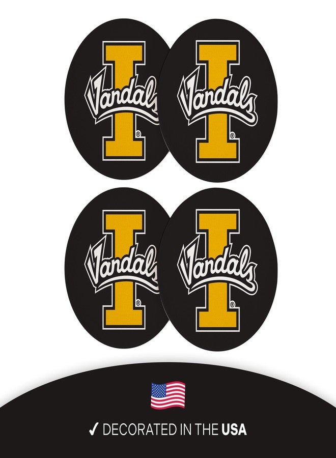 Desert Cactus University of Idaho Circle Ceramic Coasters 4 Pack Vandals U of I Absorbent Drink Coasters with Cork Backing (Design A) - Image 4