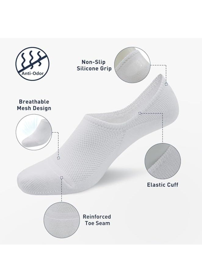 6 Pack No Show Socks Men Invisible Low Cut Socks Non Slip Short Socks Athletic Boat Socks Breathable Cotton Sock - Image 3