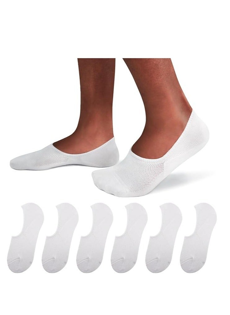 6 Pack No Show Socks Men Invisible Low Cut Socks Non Slip Short Socks Athletic Boat Socks Breathable Cotton Sock - Image 1