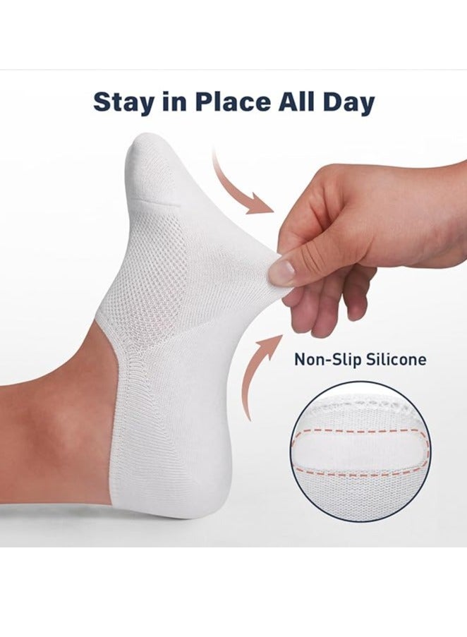 6 Pack No Show Socks Men Invisible Low Cut Socks Non Slip Short Socks Athletic Boat Socks Breathable Cotton Sock - Image 4