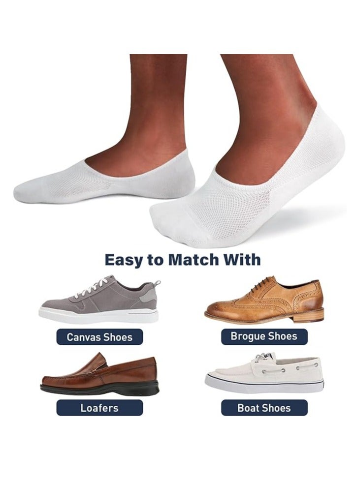 6 Pack No Show Socks Men Invisible Low Cut Socks Non Slip Short Socks Athletic Boat Socks Breathable Cotton Sock - Image 2