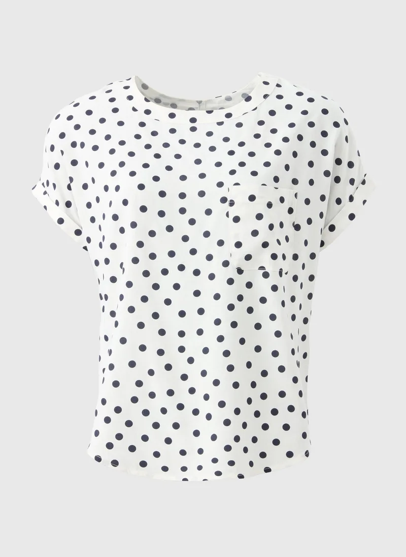 Matalan Navy Spot Print Pocket Box Top