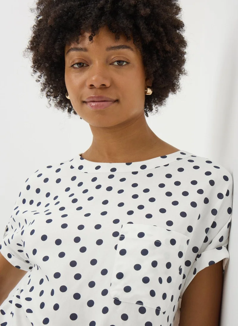 Matalan Navy Spot Print Pocket Box Top