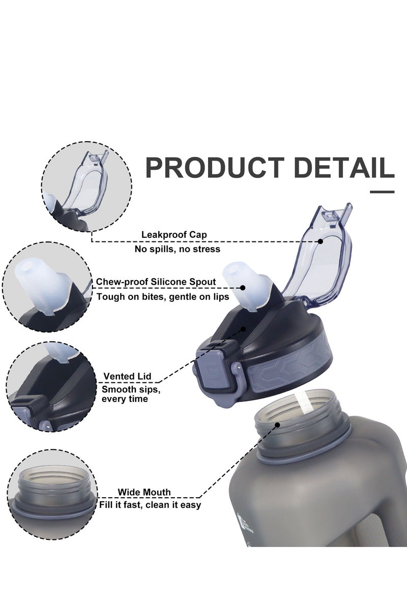 جيمفول إبريق ماء كبير 2.2 لتر مع قشة مقاوم للتسرب وخالي من مادة BPA، مناسب للشرب اليومي وصالات الجيم والرياضة والهواء الطلق - Image 2
