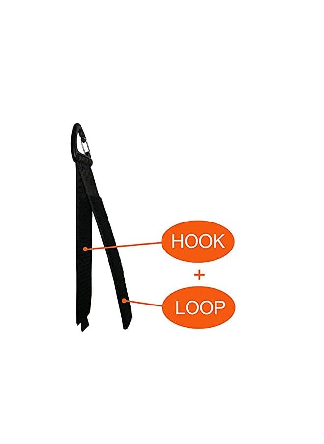 Extension Cord Holder Organizer, 16 inch Hook and Loop Heavy Duty Storage Straps with Triangle Clips, Extension Cord Hanger for Garage Organization and Storage Cord Wrap Keeper 4 Pcs (Black)