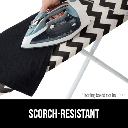 Gorilla Grip The Original GORILLA GRIP Ironing Board Cover and Pad, Silicone Coating, Thick Scorch Resistant Padding, Heavy Duty Iron Covers Standard Boards, Hook and Loop Fastener Strap, Chevron, 15x54 - Image 3