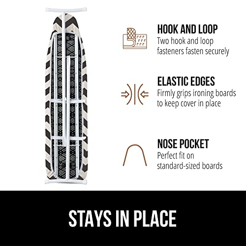 Gorilla Grip The Original GORILLA GRIP Ironing Board Cover and Pad, Silicone Coating, Thick Scorch Resistant Padding, Heavy Duty Iron Covers Standard Boards, Hook and Loop Fastener Strap, Chevron, 15x54 - Image 5